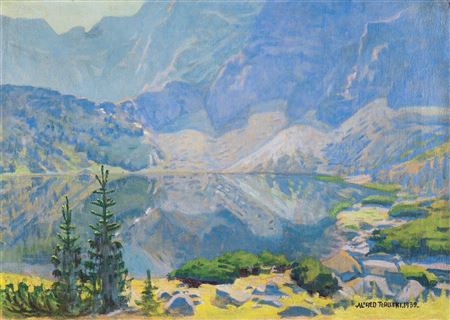 Sample artwork by Alfred Terlecki (1883 - 1973), known for mountain landscape, city scenes, portrait and interior painting, teaching - View similar artists and auction records