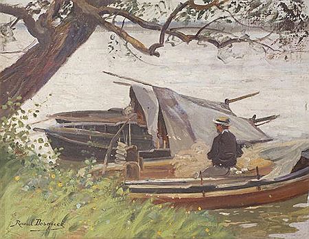 Vayres. Bateaux de pêche.