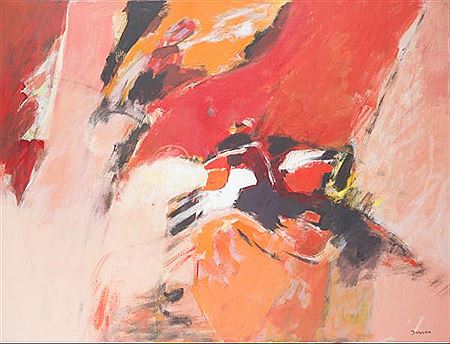 Composition fond rouge. by Jean Hugon - Auction record, sale price, and art valuation. Compare with similar artists and explore comparable artworks.