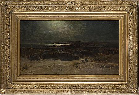 Côte rocheuse, effet d'orage au crépuscule