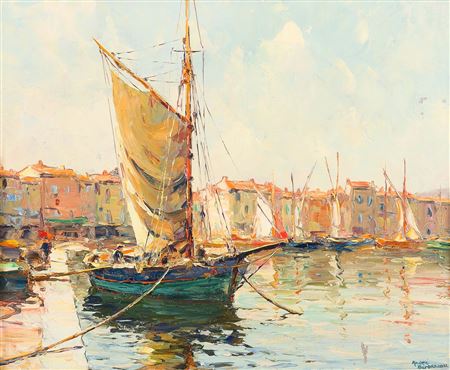 Morning in the port of Saint Tropez by Andre Beronneau - Auction record, sale price, and art valuation. Compare with similar artists and explore comparable artworks.