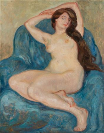 "FEMME NU AU FAUTEUIL BLEU"