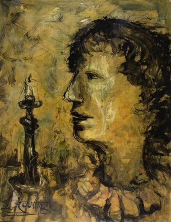 Sample artwork by Jean Marie Gouttin (1922 - 1987), known for painting, portrait, still life; linocut; lithograph; wood engraving; tapestry - View similar artists and auction records