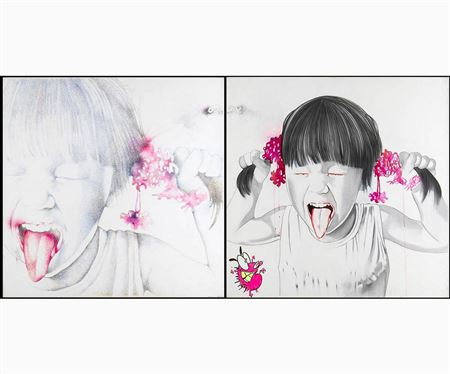 If the comb scolds you ... dance, 2018 (diptych)