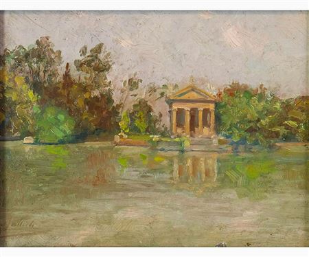 The garden of the Villa Borghese pond by Giuseppe Lallich - Auction record, sale price, and art valuation. Compare with similar artists and explore comparable artworks.