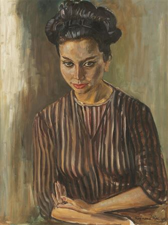 Sample artwork by Raymond Piper (1923 - 2007), known for pencil drawings of animals, birds, genre and city scenes, portrait painting, illustration - View similar artists and auction records