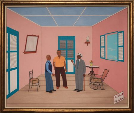 Sample artwork by Antoine Obin (1929 - 1992), known for paintings with narrative themes - View similar artists and auction records