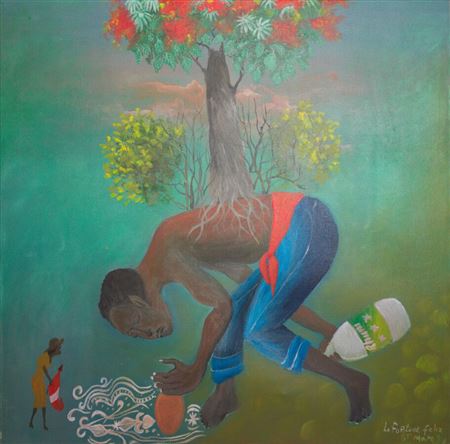 Sample artwork by Lafortune Felix (1933 - 2016), known for landscape drawing and painting - View similar artists and auction records
