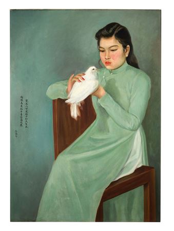 Young girl with a dove