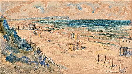 Badehäuser am Strand von Usedom by Walther Klemm - Auction record, sale price, and art valuation. Compare with similar artists and explore comparable artworks.