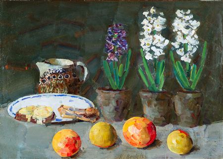 Still life with hyacinths