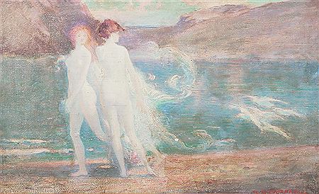 Two nymphs at the shore