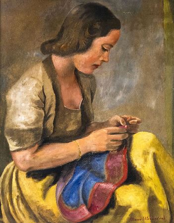 Girl Mowing