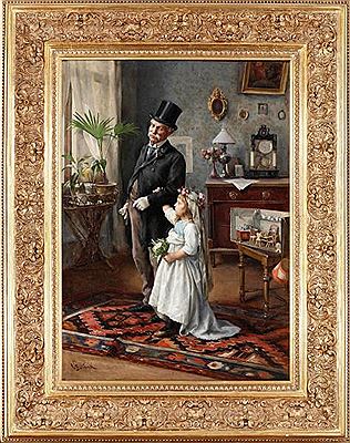 Bridesmaid and Grandfather by Vojtech Adalbert Bartonek - Auction record, sale price, and art valuation. Compare with similar artists and explore comparable artworks.