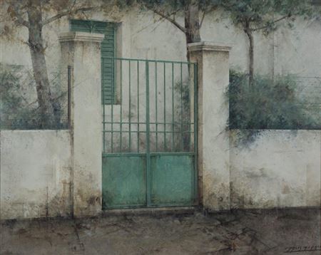 Vista de casa con puerta verde by Carlos Morago - Auction record, sale price, and art valuation. Compare with similar artists and explore comparable artworks.