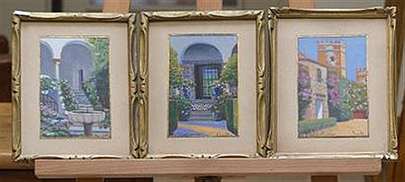 Meeting of three oils on panels