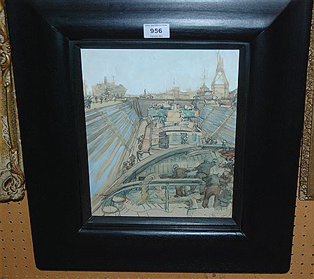 LANDING CRAFT IN DRY DOCK, GOVAN by William McPherson - Auction record, sale price, and art valuation. Compare with similar artists and explore comparable artworks.