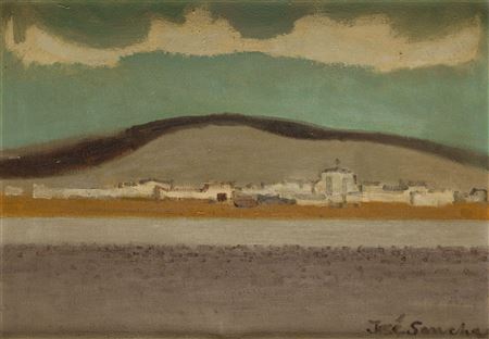 "Landscape with houses" by Jose Maria Sancha Padros - Auction record, sale price, and art valuation. Compare with similar artists and explore comparable artworks.