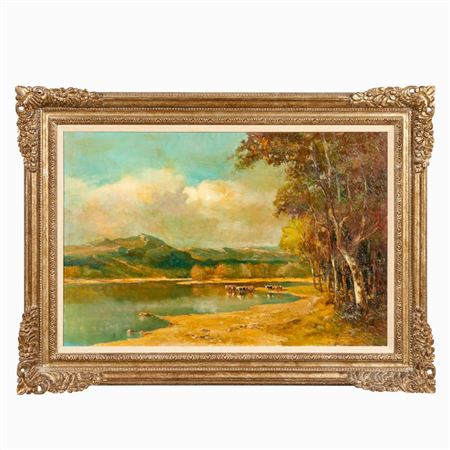 Landscape with Cows by Mariano Hernandez - Auction record, sale price, and art valuation. Compare with similar artists and explore comparable artworks.