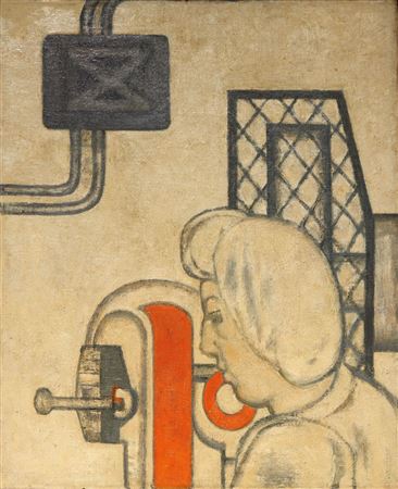 Woman minding machine, 1953