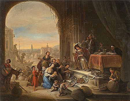Joseph selling wheat in Egypt