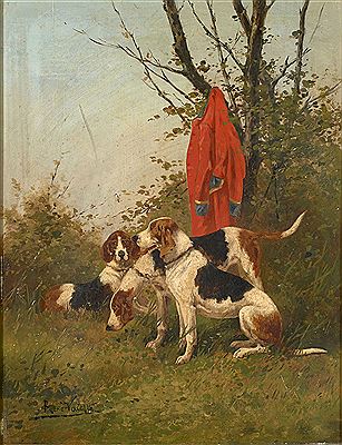 Pack dogs and biting jacket