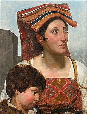 Femme et jeune garçon, étude pour l'enfance de Sixte Quint