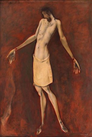 Sample artwork by Vladimir Zamfirescu (1936 - 2020), known for symbolic, surrealist-inflected paintings - View similar artists and auction records