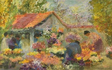 Le marché aux fleurs and A la Marlie sous le cerisier,(2)