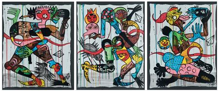 Dancing Messy I, II and III, triptych by Blessing Ngobeni - Auction record, sale price, and art valuation. Compare with similar artists and explore comparable artworks.