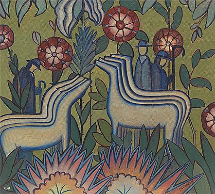 Shepherds and flock by Harvey Prusheck - Auction record, sale price, and art valuation. Compare with similar artists and explore comparable artworks.