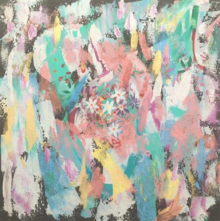 Untitled abstract with flowers