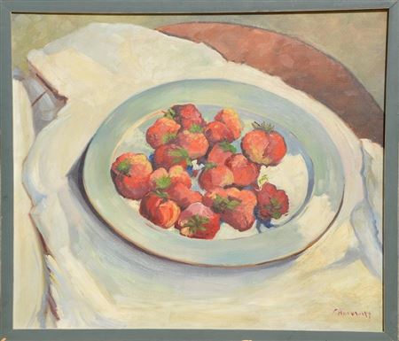 Still life with a strawberry