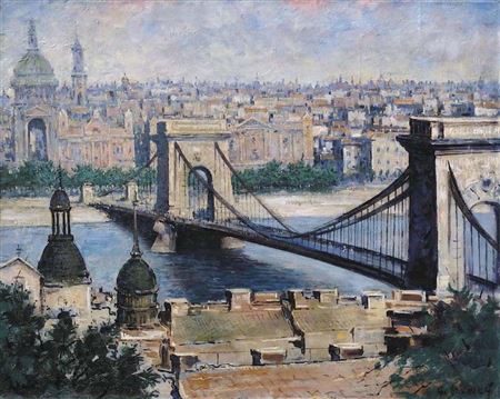 The Szechenyi Bridge. Budapest by Arisztid Szendy - Auction record, sale price, and art valuation. Compare with similar artists and explore comparable artworks.