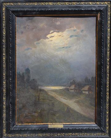 Moonlight night, the outskirts of the village