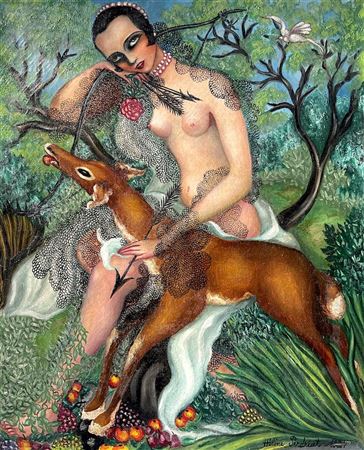 Sample artwork by Helene Marie Marguerite Perdriat (1894 - 1969), known for portrait, marine and fantasy painting, book illustration - View similar artists and auction records