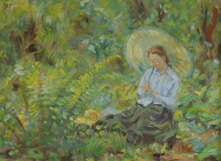 Self-Portrait in Lamorna Woods, Cornwall