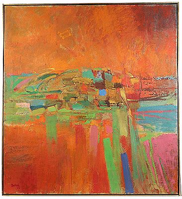 Sample artwork by Zubel Kachadoorian (1924 - 2002), known for modernist figure-genre, non objective painting, teaching - View similar artists and auction records