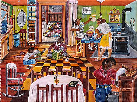 Family scene in the kitchen
