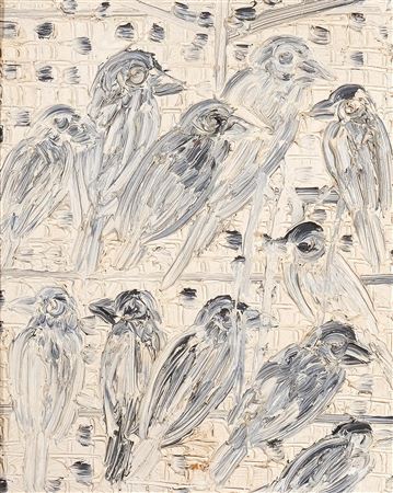 Birds on a white ground