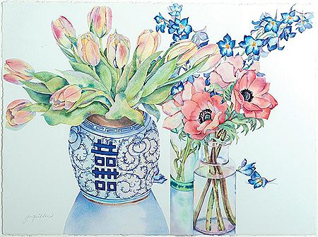 "Tulips, Anemones and Delphiniums"