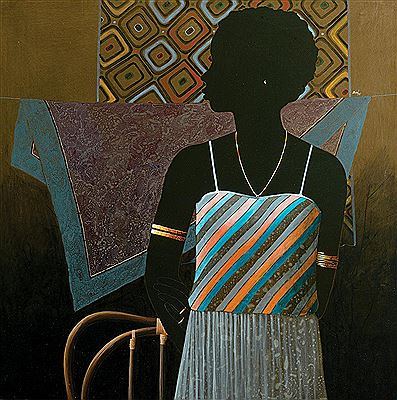 Black and gold portrait