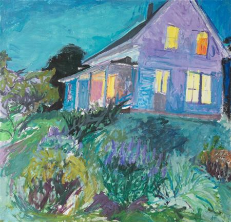 "House Lit Up at Night"