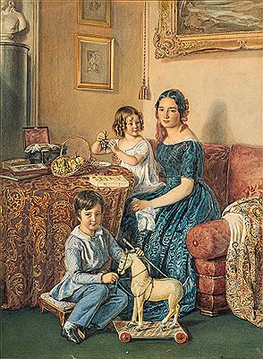 Amelie Vischer-Merian with two children by Johann Friedrich Dietler - Auction record, sale price, and art valuation. Compare with similar artists and explore comparable artworks.