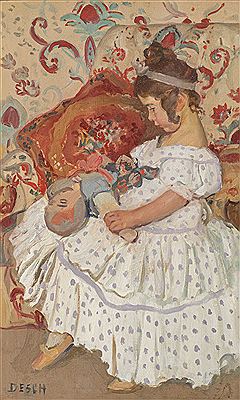 Little girl with the doll