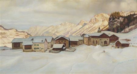 Sur En (Ardez) im Winter,1922