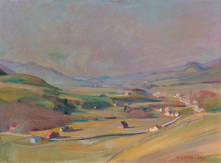 Blick aus dem Schwendetal über Steinegg Richtung Appenzell,1935