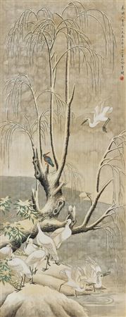 BIRDS IN POND