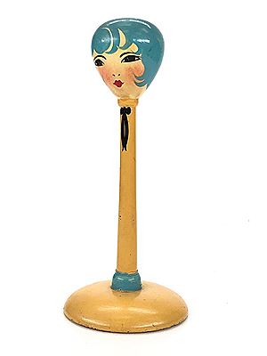 Vintage Hand Painted Flapper Girl Vanity Hat Stand