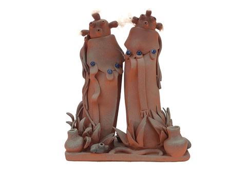 "NAH-GLEE-CH-BAH" NAVAJO MUDHEAD POTTERY SCULPTURE